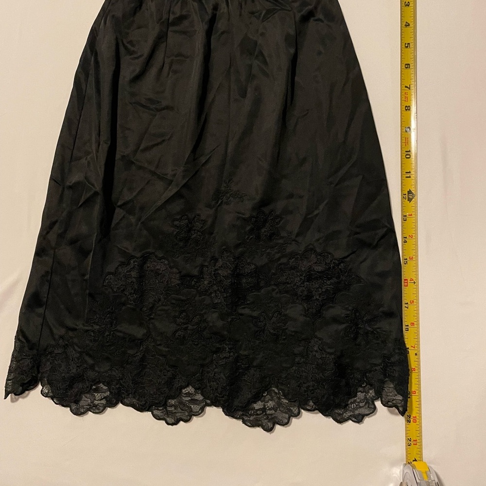 Vintage Black slip with a fabulous lace flower design